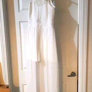 White romper with lace duster